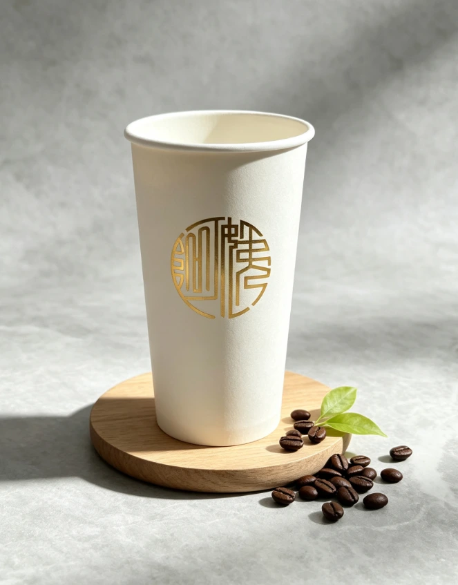 Chinese‑Style Gold Foil Logo Paper Cups