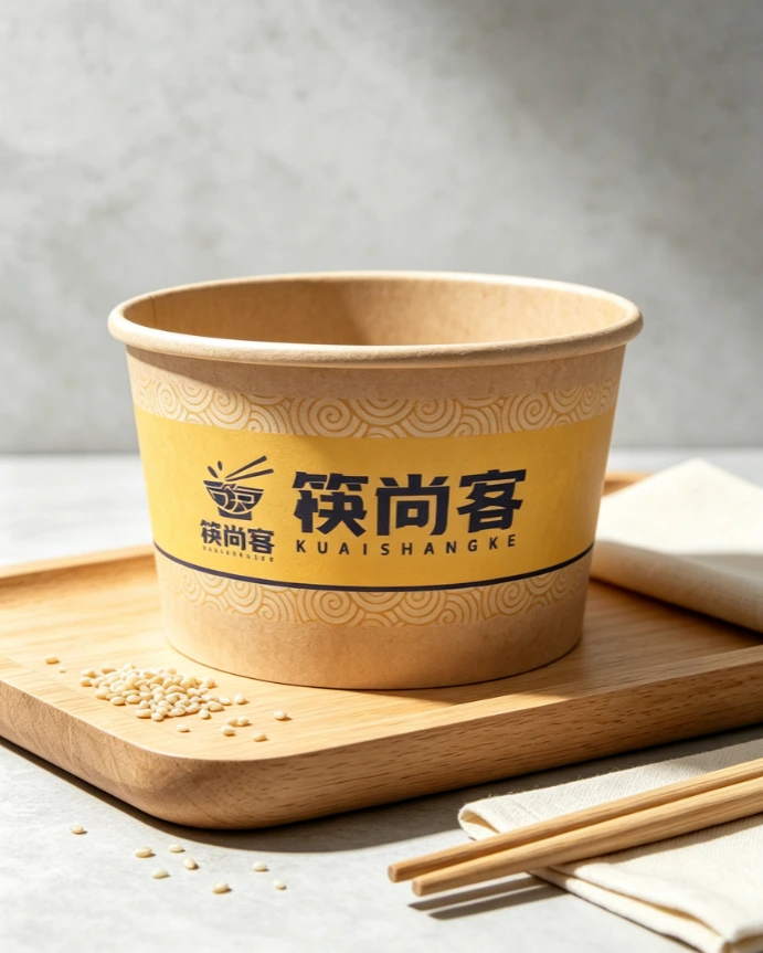 Kraft Paper Bowls with Custom Brand Logo